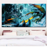 &Uuml;marpuur isetehtud 5d teemantmaal Draakoni teemantmosaiik ristpistes teemanttikandid Fantaasiamaastik, Kodukunst S176 Full Round 30x60CM