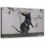 L&otilde;uenditr&uuml;kk Banksy Street Art Rat 60x40 hall v&auml;rv