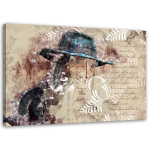 L&otilde;uendiprint Woman with Hat Vintage 60x40 beež