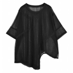 XITAO ebaregulaarne must v&otilde;rks&auml;rk naiste top DZL1184 One Size must