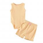 Kiddiezoom kaheosalised uued beebiriiete komplektid &Uuml;hev&auml;rvilised 100% puuvillased neutraalsed varrukateta beebibodyd 3M