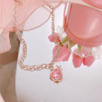 Mood Peach Heart Water Drop Ripats Kaelakee Roosa kristallist Egirl Sweet Cool Clavicle kett Esteetilised Ehted Y2K Aksessuaarid