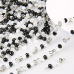 100 tk 6x4mm Austria lihvitud ratas, &uuml;mmargune lahtine vaher&otilde;ngas, kristallist klaashelmed ehete valmistamiseks must