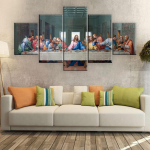 ArtSailing 5 paneeli HD Print &otilde;limaal Viimane &otilde;htus&ouml;&ouml;k Leonardo Da Vinci Christian Seinapildid Elutoa K&ouml;&ouml;gi Tuba 20x35cm*2 20x45cm*2 20x55cm*1