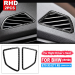S&uuml;sinikkiust auto juhtpaneel vasak-parem kliimaseadme v&auml;ljalaskeava raami katte kleebised BMW X5 E70 X6 E71 jaoks 2008-13 2pcs-LHD