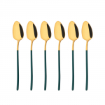 6 tk Sinise kullaga teelusikate komplekt 18/10 roostevabast terasest teelusikad h&otilde;ben&otilde;ud v&auml;ikesed magustoidu kohvilusikad 5,5 tolli