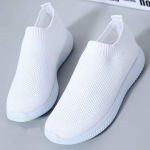 Kevadised ja s&uuml;gisesed vabaaja hingavad laiskjalatsid Fly Woven tossud Lamedad kingad naistele 43 valge