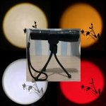 LED-teleskoop-suum-taskulamp reaalajas atmosf&auml;&auml;rivalgusega fotograafia t&auml;itevalgusti statiiviga 4 v&auml;rvi muutva p&auml;ikeseloojangu projektsioonivalgusti LED