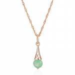 Kinel Lake Green naturaalsest tsirkoonist ripats kaelakee naistele Roosa kulla v&auml;rvi Luksuslikud ehted Kingitused T&uuml;drukutele Aksessuaarid roosa kuldne v&auml;rv