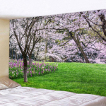 Punane armastus vahtraleht Gobel&auml;&auml;n maastik Suurest riidest seinariiputusega gobel&auml;&auml;n Esteetiline kodu Magamistoa j&otilde;ulukaunistus 95x73cm