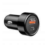 Usb autolaadija kiirlaadija 3.0 USB Type C Pd 20w kiirlaadimine auto mobiiltelefoni laadija iPhone'i jaoks Samsung Xiaomi must
