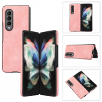 Luksuslik retro nahast telefoni&uuml;mbris Samsung Galaxy Z Fold 4 Case Z Fold 3 Case Galaxy Z Flip 4 Case Z Flip 3 Koputusvastane Mobiiltelefoni Kaitse Coque Samsung Z Flip 3 roosa