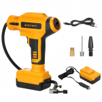 Lepmerk juhtmeta rehvipumba &otilde;hukompressor 20 V laetav akutoitega 150 PSI kaasaskantav kollane