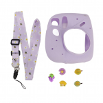 Kiirkaamera kerge kate &otilde;larihmaga Pehmest silikoonist kaitse&uuml;mbris Instax Mini 7 jaoks Pink Dessert