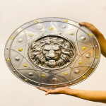 Keskaegne Lion Face Shield Knight Keskaegne Round Armour Shield Suurus 60,96 cm Halloweeni kost&uuml;&uuml;m Cosplay Shield Kodukaunistuse Shied Kingitus