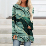 Suvine naiste top T-s&auml;rk Abstraktne Triibuline Maalimine Tr&uuml;kkimine Vaba aeg Puhkus Igap&auml;evane Kodu Pikad varrukad &Uuml;markaelus Basic 4XL