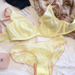 French Ultra Thin Bralette naiste aluspesu Top Sexy Deep V Push Up rinnahoidja komplekt Suvine mugavus hingav pesu ja alusp&uuml;ksid XL