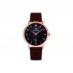 Westari profiiliga nahast rihm, must numbrilauaga kvarts 50219PPN623 meeste k&auml;ekell