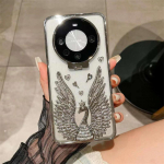 Luksuslik galvaniseeritud luigeklambriga telefoni&uuml;mbris Huawei Mate 60 Mate 60 Pro l&auml;bipaistev TPU p&otilde;rutuskindel kate Huawei Mate 60 must