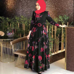 Naiste s&uuml;gisene moslem Kaftan Abaya soliidne elegantne Dubai Islami soliidne kottis maksis&auml;rkkleit XXXXXXL punane