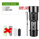 Professionaalne veekindel sukeldumise taskulamp 9000LM XHP120 800 m veealune sukeldumislamp IPX8 sukeldumisvalgusti, mis kasutab 26650 akut Without battery must