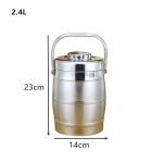 Kahekihiline vaakum-l&otilde;unakarbi piknik roostevabast terasest toidu kuumuse s&auml;ilitamise pott 2.4L