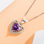 Armastuse kujuline ripats Lihtne temperament, armastuse kaelakee Eternal Heart Pendant lilla