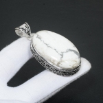 Looduslik Howlite v&auml;&auml;riskivi k&auml;sitsi valmistatud 925 sterlingh&otilde;bedast ripats topelt v&auml;&auml;riskiviga ripats antiikne ripats kingitused naistele kingitused talle t&auml;nup&uuml;ha kingitused 2.16" valge