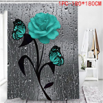 Rose 3D printimine veekindel vann du&scaron;ikardin Vannitoa pjedestaal vaip kaas WC kate vannimatt vaibad du&scaron;ikardin 1PC Curtain 180x180cm