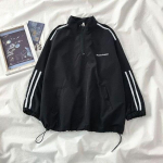 Kevadine ja s&uuml;gisene spordikampsun Naiste pikkade varrukatega s&auml;rk Kerge l&uuml;hike lukuga jakk Unisex Punk t&auml;navar&otilde;ivad L must