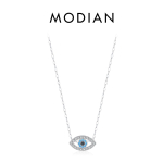 MODIAN 925 Sterling h&otilde;bedane meresinine silm tsirkooniumoksiidist ripats kaelakee link Kett Trendikas virnastatav kael naistele peened ehted kingitused h&otilde;be