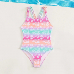 Uued t&uuml;drukute bikiinid &uuml;hes t&uuml;kis ujumisriided beebikolmnurgaga ujumisriided laste ujumiskost&uuml;&uuml;mid lastele monokinid lillelised suvised rannariided 7-8years roosa