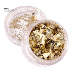 1 Box Nail Art Litritega kaunistus Kuldne/h&otilde;bedane Ebaregulaarne tinafoolium helbed isetehtud manik&uuml;&uuml;r UV geellakk 3D s&auml;delev k&uuml;&uuml;nekaunistustarvikud B