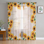 Talu Retro lilleline p&auml;evalille t&uuml;ll kardinad elutuppa Kodukaunistuse akna kardin K&ouml;&ouml;k l&auml;bipaistev voile kardin 135W x 114H(cm)