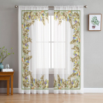 Easter Bunny Egg Rabbit T&uuml;llkardinad Elutoa K&ouml;&ouml;gis Sheer Voile kardinad Magamistoa aknapaneelid 135W x 114H(cm)