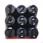 9tk terasest stantsimisnumbrid 5/16'' 8 mm numbritempel metallist nahast k&auml;sit&ouml;&ouml;t&ouml;&ouml;riist 0-
