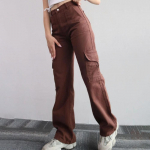 Y2K Naised Vintage Cargo P&uuml;ksid T&auml;navar&otilde;ivad Korea Harajuku Langevarjup&uuml;ksid Beežid dressip&uuml;ksid Laia s&auml;&auml;rega Jogger p&uuml;ksid XXXL telliskivipunane v&auml;rv