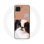 &Uuml;mbris Samsung Galaxy A22 5G Jaapani spanjeli musta ja valge koera t&otilde;ugu jaoks