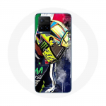 Coque pour Vivo Y21s 2021 / Y21 2021 Valentino Rossi Pilote de vitesse fond blanc