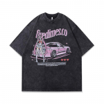 Puuvillased autod, tr&uuml;kitud Meeste kaelusega &uuml;lisuured meeste T-s&auml;rgid vabaaja l&uuml;hikeste varrukatega topid M