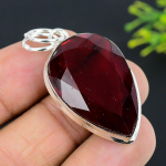 Natural Mozambique Garnet Gemstone 925 Sterling Silver Pendant 1.89 d6v13