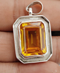 Tsitriinipandla, Kivist pandla, 925 Prooviga Puhtast H&otilde;bedast, 16x12 MM Kollane Kivi, Naiste K&auml;sit&ouml;&ouml;ehe, Boho Kingitus