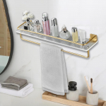 Vannitoa h&otilde;ljuv riiul Akr&uuml;&uuml;l Seinale paigaldatav hoiuriiul Riputatavad riiulid Gold 50cm