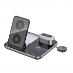 4-in-1 kokkupandav juhtmevaba laadimisalus RGB-valgusega iPhone 14 13 12 11 Pro Max Apple Watch 7 Airpods Pro2 jaoks Kiirlaadimija must