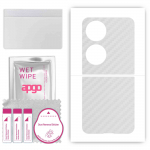 apgo Protective Skin Sticker for the back compatible with Huawei P50 Pocket Art Edition, Wrap Film, Foil, Vinyl - Pattern Transparent Carbon