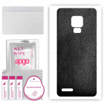 apgo kaitsev nahakleebis seljale, mis &uuml;hildub Ulefone Note 7P-ga, &uuml;mbriskile, foolium, vin&uuml;&uuml;l &ndash; mustriga must nahk