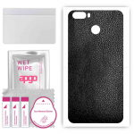 apgo Protective Skin Sticker for the back compatible with Kruger&Matz Move 7, Wrap Film, Foil, Vinyl - Pattern Black Leather