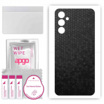 apgo Protective Skin Sticker for the back compatible with Samsung Galaxy F54, Wrap Film, Foil, Vinyl - Pattern Black Honeycomb