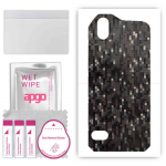 apgo Protective Skin Sticker for the back compatible with Cat S61, Wrap Film, Foil, Vinyl - Pattern Carbon Black Pixel