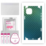 apgo Protective Skin Sticker for the back+sides compatible with Apple iPhone 14, Full Wrap Film, Foil, Vinyl - Pattern Carbon Chameleon CAKA1